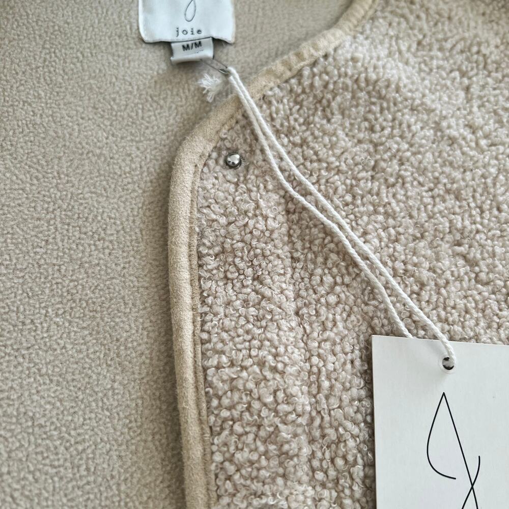 NWT Joie Snap-Button Front Cream Sherpa Teddy Jac… - image 7
